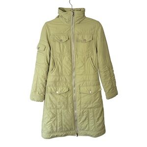 E & You Green Quilted Utility Jacket in Celadon Size 4 Puffer Winter Fall Cozy